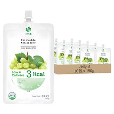 Jelly.B 低卡蒟蒻果凍 青葡萄味, 150g, 10包