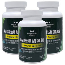 Angel LaLa 天使娜拉 特級螺旋藍藻，高單位天然B群，含珍貴螺旋藍素，600顆, 3罐
