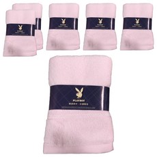 PlayBoy 清逸素色毛巾 精梳棉, 粉色, 6個