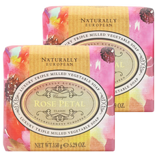 THE SOMERSET TOILETRY Co. 自然歐洲乳油木香皂 玫瑰花瓣, 150g, 三重碾磨製成, 2個