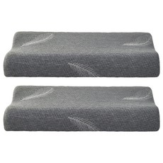 Ishur 伊舒爾 石墨烯釋壓記憶枕 工學護頸型, 2個, 灰色