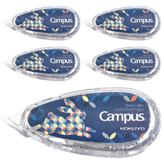 KOKUYO 國譽 Campus 象牙白修正帶 5mm x 8m, 和風兔, 5個
