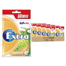 Extra 益齒達 潔淨無糖口香糖 香濃密瓜口味, 28g, 10包
