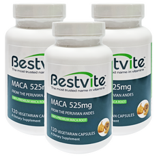 Bestvite MACA膠囊 525mg 素食膠囊, 650mg, 120顆, 3罐