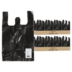 Clean.i 黑色手提塑膠袋, 18L, 400個