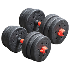 環保啞鈴 圓, 安全防滑設計, 槓鈴啞鈴多功能兩用組, 實心槓高強度不變型, 10kg, 2個