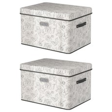 小麥購物 圖案掀蓋式收納箱 L2923, 2個, 赫本