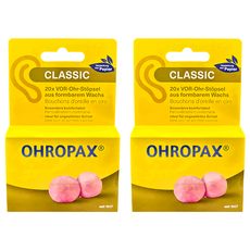 OHROPAX 安耳悠 Classic 柔軟蠟質溫度塑型 貼耳式隔音耳塞, 2盒