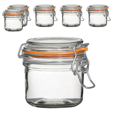utopia 扣式玻璃密封罐 橘色 200ml 6個 單件組