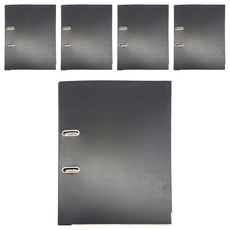 Lan CHYn 連勤牌文具 精裝二孔拱型夾 方形G眼 LC-845S, 黑色, 5本