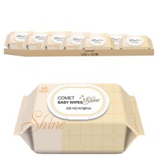 comet Shine系列 嬰幼兒濕紙巾 掀蓋式, 100張, 10包