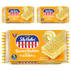 SkyFlakes 空中霸王鮮奶油風味夾心餅乾, 150g, 3袋