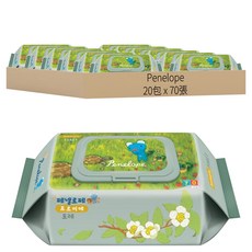 Penelope Foret孩童用濕紙巾 掀蓋式, 70張, 20包
