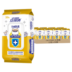 Let-Green 立得清 抗菌抗病毒濕巾 全面防護 掀蓋包 加大網狀嫘縈棉布, 1入, 12包