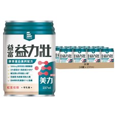 益富 益力壯 美力膠原蛋白高鈣配方 紅豆低糖, 237ml, 24罐