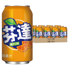 FANTA 芬達 橘子汽水 經典橘子風味 暢享清涼氣泡, 330ml, 24罐