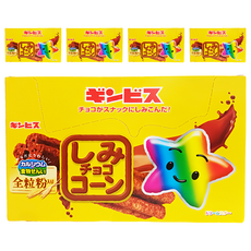 GINBIS 金必士 SHIMI-CHOCO CORN 星星造型可可味餅乾棒, 20入, 320g, 5盒