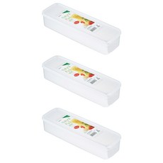 inomata長型保鮮盒, 上蓋易開封方便保存，密封設計適合食品收納，適用麵條、蔬菜, 29 x 9.3cm 1.1L, 3個