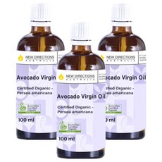 NEW DIRECTIONS 新方向 ACO有機基底油/按摩油/保濕油/基礎油/酪梨油, 3個, 100ml