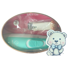 Ecoomi 電池款磨甲機禮盒組, 超靜音, 超輕量54g, 0歲+, 藍色, 1組