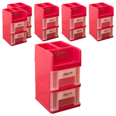 MORY 茂盛 晶點收納盒 雙層桌上整理盒 - 紅色 13 x 15 x 23 公分, 2