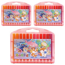 PENROTE 筆樂 柴語錄24色易水洗彩色筆, 粉紅色, 3盒