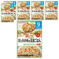 WAKODO 和光堂 鮭魚裙帶菜什錦飯, 9個月以上寶寶適用, 80g, 6包