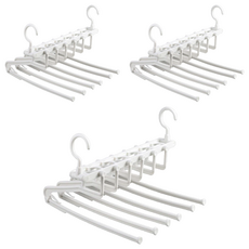 Craftsman In Storage 收納職人 日式簡約多功能伸縮折疊魔術褲架, 白色, 3個