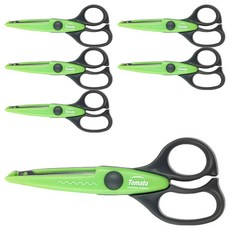 Tomato花邊剪刀小波浪 美術勞作剪紙安全剪刀, TS-18001, 6支