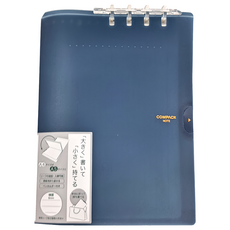 KING JIM COMPACK A4 可對折活頁筆記本 最大可放入25張, 海軍藍, 1本