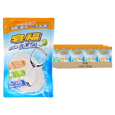 皂福 無香精洗潔精 補充包, 天然中性, 800g, 12包