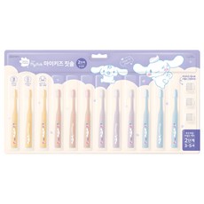 Green Finger My Kids 大耳狗喜拿聯名款 可站立式超細軟毛兒童牙刷 2階段, 檸檬黃+粉色+紫色+藍色, 12支, 1組