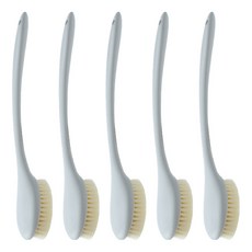 小麥購物 L939 長柄軟毛搓背刷, 5支, 1入, 灰色