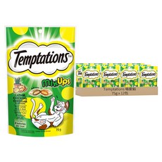 Temptations 喵愛餡 貓點心 三重奏, 貓薄荷 + 嫩雞及起司, 75g, 12包