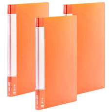 Lan CHYn 連勤牌文具 PP 馬卡龍色系20頁資料簿 LC-20MK O, 3本, 橘色