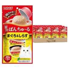 INABA CIAO 啾嚕 豪華果凍杯 2個, 鮪魚 + 吻仔魚, 70g, 24袋