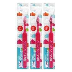 TePe 緹碧 兒童牙刷, 適合3-12歲或口腔窄小的使用者, 圓弧柔軟刷毛, 一體成形防霉材質, 款式隨機, 1入, 3支