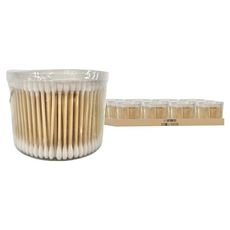 小麥購物 竹棒雙頭棉花棒 S313 尖頭 + 圓頭款, 500支, 16罐