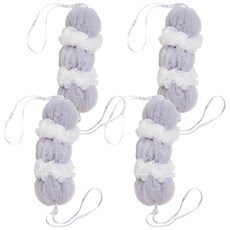 魔縐 彈力刷背帶, 4個, 1個裝, 紫色 + 白色