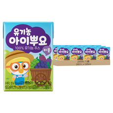 paldo 八道 Aippuyo 葡萄果汁, 無化學肥料或農藥栽培, PORORO角色包裝, 120ml, 160入