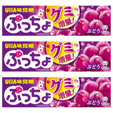 UHA 味覺糖 噗啾糖條 葡萄口味, 50g, 3條