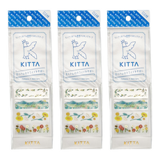 KING JIM KITTA 隨身攜帶和紙膠帶, Clear透明 + 金箔, 3個