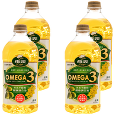 維義 OMEGA3 特級冷壓芥花籽油，低油垢 低油煙 低油爆 全素, 2L, 4瓶