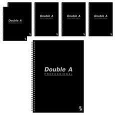 Double A B5線圈筆記本，70 gsm，50張，紙質平滑, 黑色, 6本