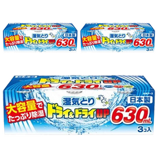 Hakugen Earth 白元 DRY&DRY UP 加強除濕盒，大容量，日本製造, 630ml, 3組