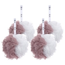 魔縐 極緻沐浴球, 4個, 1個裝, 紫色 + 白色