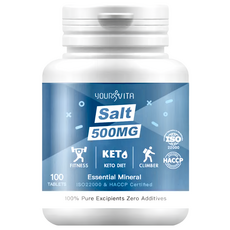 Your Vita 優維特 機能型鹽錠 500mg 運動 生酮 登山 補給, 100入, 1罐