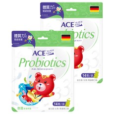 ACE SUPER KIDS 33億 益生菌軟糖, 青蘋果口味, 德國進口, 無人工色素/香料/防腐劑, 39.2g, 2袋