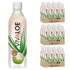 VIVALOE 纖薈 椰子蘆薈風味飲 寶特瓶, 500ml, 36瓶