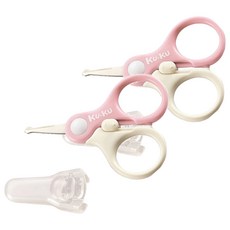 KU.KU Duckbill 酷咕鴨 嬰幼兒安全剪刀, 2個, 蜜糖粉